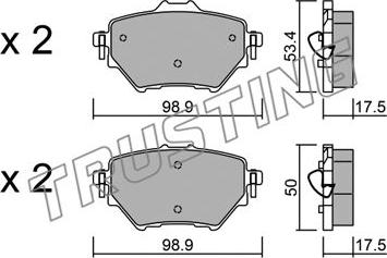 Trusting 1003.0 - Тормозные колодки, дисковые, комплект autospares.lv