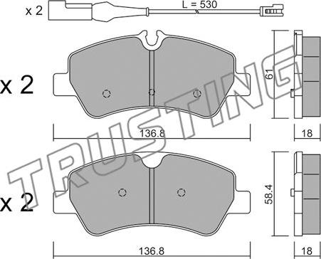 Trusting 1007.1 - Тормозные колодки, дисковые, комплект autospares.lv