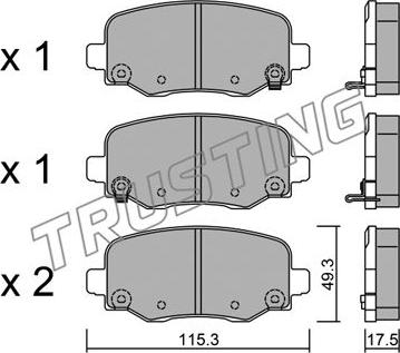 Trusting 1018.1 - Тормозные колодки, дисковые, комплект autospares.lv