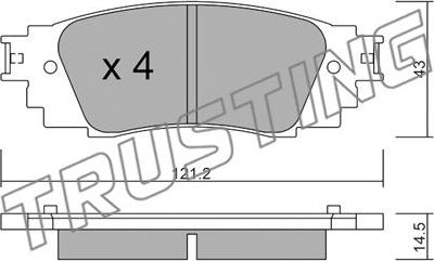 Trusting 1089.0 - Тормозные колодки, дисковые, комплект autospares.lv