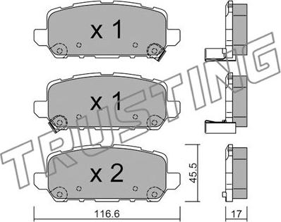 Trusting 1084.0 - Тормозные колодки, дисковые, комплект autospares.lv