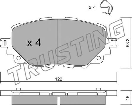 Trusting 1086.0 - Тормозные колодки, дисковые, комплект autospares.lv