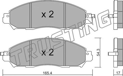 Trusting 1081.0 - Тормозные колодки, дисковые, комплект autospares.lv