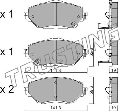 Trusting 1088.0 - Тормозные колодки, дисковые, комплект autospares.lv