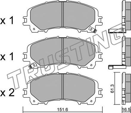 Trusting 1082.0 - Тормозные колодки, дисковые, комплект autospares.lv