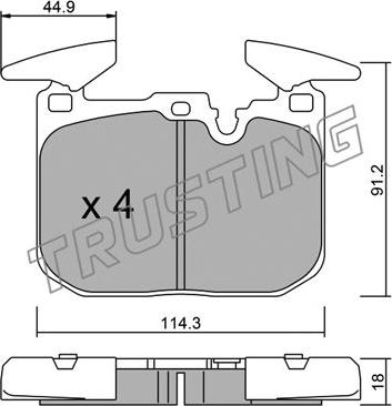 Trusting 1039.0 - Тормозные колодки, дисковые, комплект autospares.lv