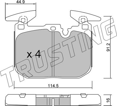 Trusting 1039.3 - Тормозные колодки, дисковые, комплект autospares.lv