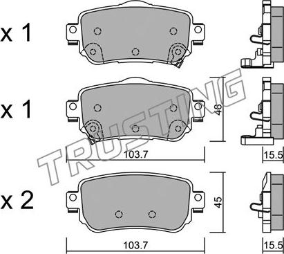 Trusting 1035.0 - Тормозные колодки, дисковые, комплект autospares.lv