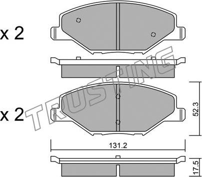 Trusting 1030.0 - Тормозные колодки, дисковые, комплект autospares.lv