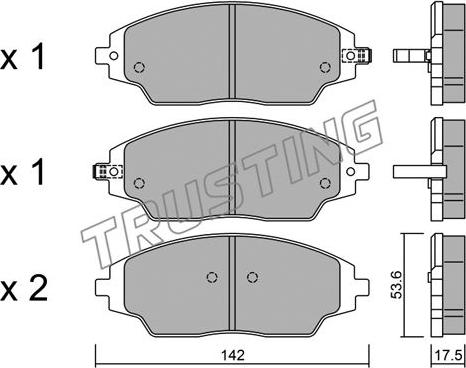 Trusting 1032.0 - Тормозные колодки, дисковые, комплект autospares.lv