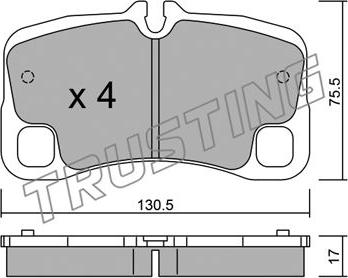 Trusting 1029.0 - Тормозные колодки, дисковые, комплект autospares.lv