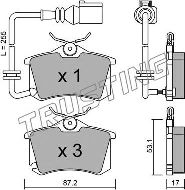 Trusting 102.4 - Тормозные колодки, дисковые, комплект autospares.lv