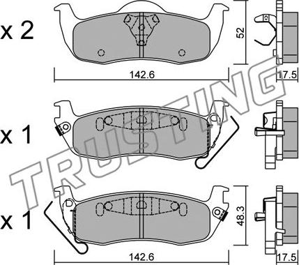 Trusting 1076.0 - Тормозные колодки, дисковые, комплект autospares.lv