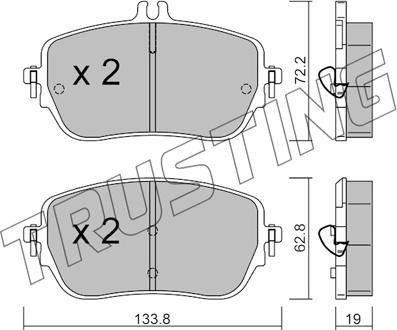 Trusting 1193.0 - Тормозные колодки, дисковые, комплект autospares.lv