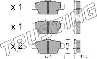 Trusting 1144.0 - Тормозные колодки, дисковые, комплект autospares.lv