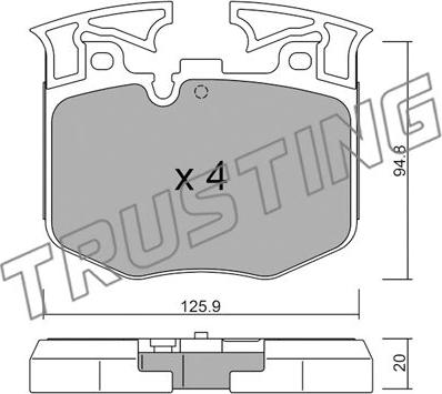 Trusting 1146.0 - Тормозные колодки, дисковые, комплект autospares.lv