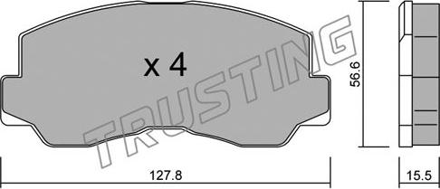 Trusting 114.0 - Тормозные колодки, дисковые, комплект autospares.lv