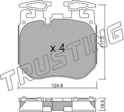 Trusting 1147.0 - Тормозные колодки, дисковые, комплект autospares.lv