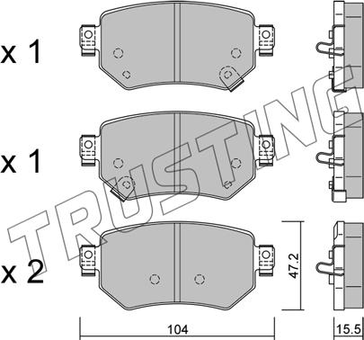 Trusting 1159.0 - Тормозные колодки, дисковые, комплект autospares.lv