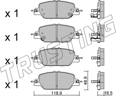 Trusting 1154.0 - Тормозные колодки, дисковые, комплект autospares.lv