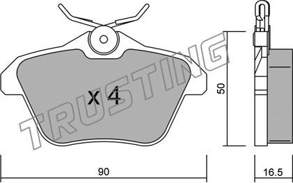 Trusting 115.0 - Тормозные колодки, дисковые, комплект autospares.lv