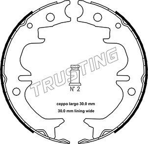 Trusting 115.314 - Комплект тормозов, ручник, парковка autospares.lv