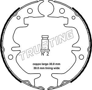 Trusting 115.316 - Комплект тормозов, ручник, парковка autospares.lv