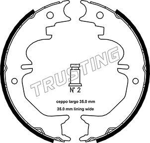 Trusting 115.313 - Комплект тормозов, ручник, парковка autospares.lv