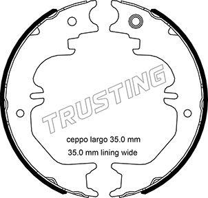 Trusting 115.329 - Комплект тормозов, ручник, парковка autospares.lv