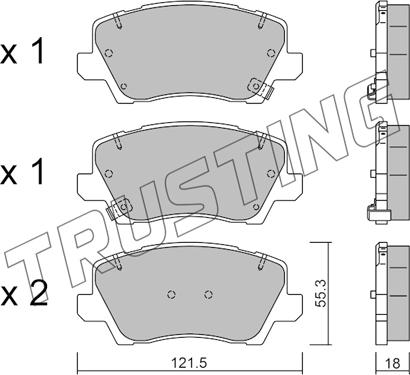 Trusting 1165.0 - Тормозные колодки, дисковые, комплект autospares.lv