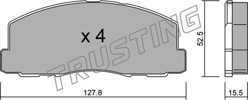 Trusting 116.0 - Тормозные колодки, дисковые, комплект autospares.lv