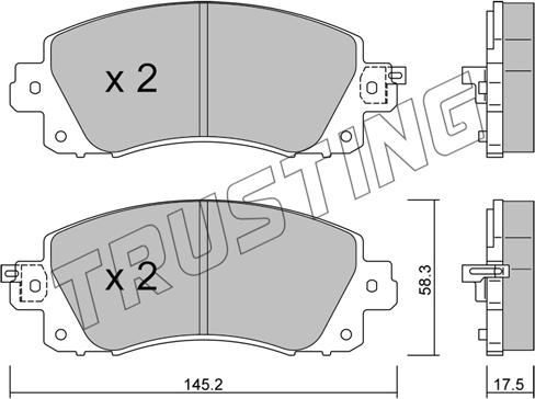 Trusting 1161.0 - Тормозные колодки, дисковые, комплект autospares.lv