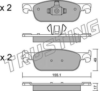 Trusting 1109.0 - Тормозные колодки, дисковые, комплект autospares.lv