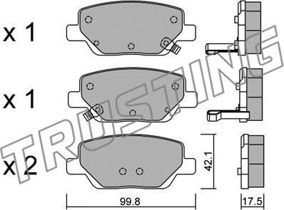 Trusting 1104.0 - Тормозные колодки, дисковые, комплект autospares.lv