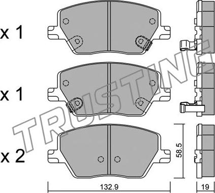 Trusting 1103.0 - Тормозные колодки, дисковые, комплект autospares.lv