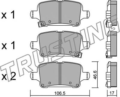 Trusting 1116.0 - Тормозные колодки, дисковые, комплект autospares.lv