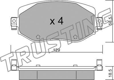 Trusting 1110.0 - Тормозные колодки, дисковые, комплект autospares.lv