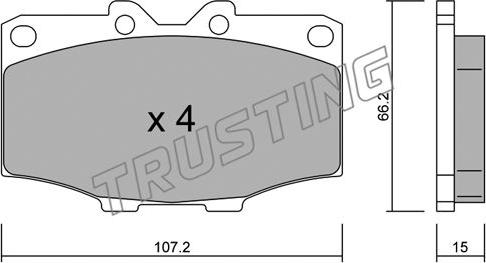 Trusting 111.0 - Тормозные колодки, дисковые, комплект autospares.lv