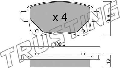 Trusting 1112.0 - Тормозные колодки, дисковые, комплект autospares.lv