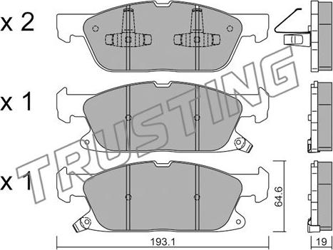 Trusting 1117.0 - Тормозные колодки, дисковые, комплект autospares.lv