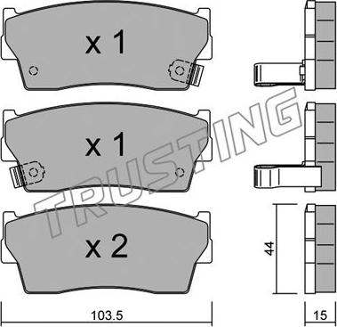 Trusting 118.0 - Тормозные колодки, дисковые, комплект autospares.lv