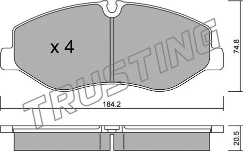 Trusting 1139.0 - Тормозные колодки, дисковые, комплект autospares.lv