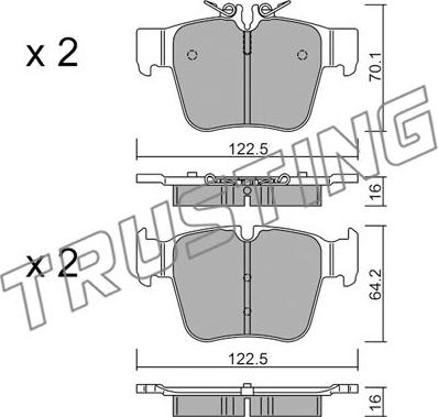 Trusting 1135.0 - Тормозные колодки, дисковые, комплект autospares.lv