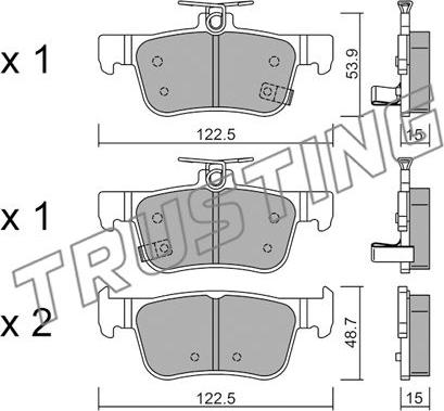 Trusting 1131.0 - Тормозные колодки, дисковые, комплект autospares.lv