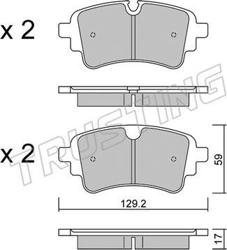 Trusting 1129.1 - Тормозные колодки, дисковые, комплект autospares.lv