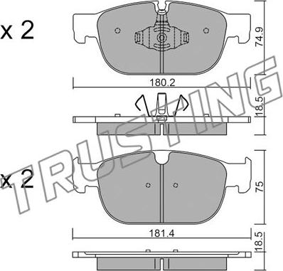 Trusting 1120.0 - Тормозные колодки, дисковые, комплект autospares.lv