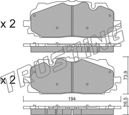 Trusting 1128.0 - Тормозные колодки, дисковые, комплект autospares.lv