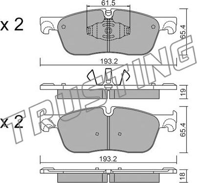 Trusting 1123.0 - Тормозные колодки, дисковые, комплект autospares.lv