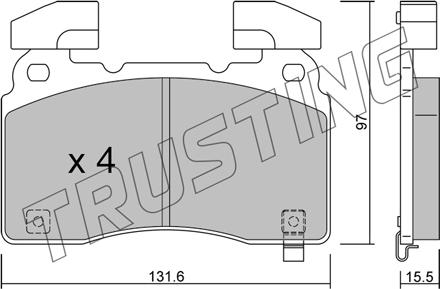 Trusting 1179.0 - Тормозные колодки, дисковые, комплект autospares.lv