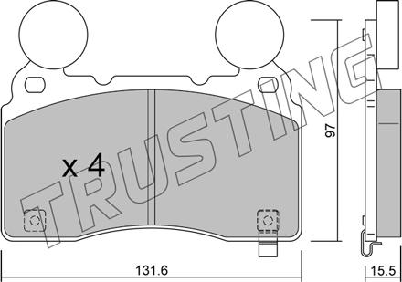 Trusting 1179.1 - Тормозные колодки, дисковые, комплект autospares.lv